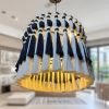 Large Black and White Macrame Chandelier - Modern Home Decor | Macrame Wall Hanging in Wall Hangings by RavaTapestryArt