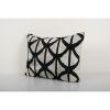 Ikat Velvet Pillow, Silk Lumbar Cushion Cover, Pair Black | Pillows by Vintage Pillows Store