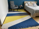 Color block rectangular rug | custom colors and design | Area Rug in Rugs by Anzy Home. Item composed of fabric