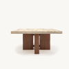 Quadrina Square Dining Table - Genuine Travertine Top | Tables by Holzsch