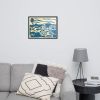 Framed Print - Minimalist Ocean Framed Print - Blue Airwaves Abstract Design | Work by Eman's Gallery