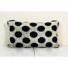 Black Ikat Velvet Pillow Cover, Ethnic Polka Dot Velvet | Cushion in Pillows by Vintage Pillows Store. Item made of cotton