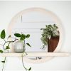 Round Mirror with Shelf | Decorative Objects by Dot & Rose. Item composed of maple wood and glass