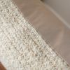 Cream White Wool with Beige Striations Pillow 24x24 | Pillows by Vantage Design