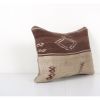 White Hemp Kilim Lumbar Pillow, Tribal Vintage Kilim Pillow, | Cushion in Pillows by Vintage Pillows Store