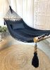 Woven Black Hammock With Wood Spreaders | JULIANNA BLACK | Chairs by Limbo Imports Hammocks. Item made of wood with cotton