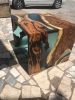Blue Epoxy Coffee Table - Waterfall Coffee Table - Resin Tab | Tables by Tinella Collection. Item made of wood works with contemporary & mediterranean style
