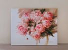 Peonies painting large, Peony painting oil original canvas | Oil And Acrylic Painting in Paintings by Natart. Item made of canvas with synthetic works with contemporary style