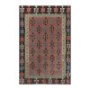 70s Vibrant Colors Striped Design Turkish Kilim Rug | Area Rug in Rugs by Vintage Pillows Store