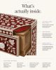 Red Mother of Pearl Inlay Nightstand, Floral Bone Inlay Bedside Table, Maximalist Bedroom Furniture | Storage by IKKAZA