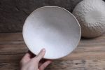 Textured speckled white handmade bowl, natural minimal | Dinnerware by Laima Ceramics. Item composed of stoneware in minimalism or rustic style