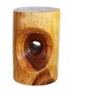 Haussmann® Wood Peephole Table Stool 13 in D x 20 in | Chairs by Haussmann®