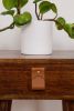 Small Wide Leather Pull [Flag End] | Hardware by Keyaiira | leather + fiber | Artist Studio in Santa Rosa. Item made of fabric with leather