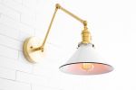 Adjustable Sconce With Switch - Model No. 3861 | Sconces by Peared Creation. Item composed of brass and glass