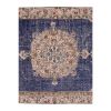 Vintage Blue Turkish Oushak Rug 3'7" X 6'11" | Area Rug in Rugs by Vintage Pillows Store. Item composed of cotton and fiber