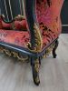 French Style Bench / Black and Gold Leaf Accent / Hand Carve | Chaise Lounge in Couches & Sofas by Art De Vie Furniture
