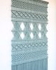 Turquoise Blue Textile Artwork - PALLAVI | Wall Hangings by Rianne Aarts / Teddy and Wool Studio
