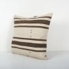 Vintage Striped Organic Pillow, Handwoven Turkish Kilim Pill | Cushion in Pillows by Vintage Pillows Store