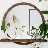 Round Mirror with Shelf | Decorative Objects by Dot & Rose. Item composed of maple wood and glass