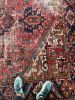 GORGEOUS & MOODY | Worn Vintage Rug w/ Army, Olive, & Sage | Area Rug in Rugs by The Loom House. Item composed of cotton