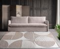 Handwoven Geometric Wool Rug, Ivory Beige Abstract Living Room Carpet | Area Rug in Rugs by Swiflo
