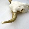 Bison Skull - Natural, Gilded Horns | Wall Sculpture in Wall Hangings by Farmhaus + Co.. Item made of wood