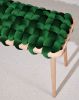 Emerald Green Velvet Woven Bench | Benches & Ottomans by Knots Studio. Item composed of wood and fabric