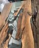 Living edge Walnut Resin dining table, kitchen table, Wood | Tables by LuxuryEpoxyFurniture. Item made of wood with synthetic