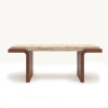 Basso Genuine Travertine Top Console Table 16"x 59" | Tables by Holzsch