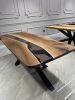 Black Transparent Epoxy Resin Table, Epoxy Dining Table | Tables by Tinella Collection. Item made of oak wood with steel works with contemporary & art deco style
