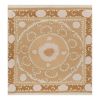 Suzani White Washed Tapestry - Muted Color Uzbek Table Cloth | Table Runner in Linens & Bedding by Vintage Pillows Store