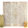 Haussmann® Teak Lotus Panel Inlay 36 in x 36 in Sand Washed | Engraving in Art & Wall Decor by Haussmann®