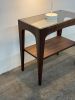 Mid-Century Modern Glass Top End Table: Solid Hardwood, USA Made | Side Table in Tables by Marco Bogazzi