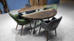 Custom 60" Diameter, Round Dark Walnut Wood, Clear Epoxy | Dining Table in Tables by LuxuryEpoxyFurniture. Item composed of wood & synthetic