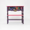Narrow Tropical Birds Console Table, Handcrafted Solid Wood Entryway Table, Artisan Painted Accent Furniture | Tables by Birds and Gardens Inc. Item composed of maple wood