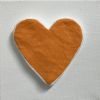 Orange Heart 4" x 4" | Mixed Media in Paintings by Emeline Tate. Item composed of canvas and synthetic