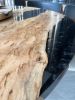 Round Epoxy Resin Dining Table, Custom Black Epoxy Table | Tables by Tinella Collection. Item composed of wood and metal in contemporary or country & farmhouse style