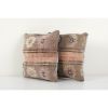 Pair Oushak Rug Square Pillow | Cushion in Pillows by Vintage Pillows Store. Item made of cotton with fiber