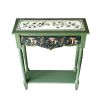Hand-Painted Whimsical Botanical Console Table, Forest Mushroom Design | Tables by Birds and Gardens Inc. Item made of maple wood compatible with mid century modern and country & farmhouse style