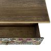 William Morris Strawberry Thief Console Table – Handcrafted Narrow Entryway Table with Drawer | Tables by Birds and Gardens Inc. Item made of maple wood works with mid century modern & country & farmhouse style