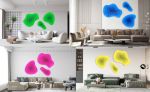 Multicolor Abstract Set of 3 Prints Acrylic Art Printed Wall | Prints by uniQstiQ. Item composed of canvas & paper