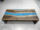 60" x 26" Waterfall Epoxy Resin Coffee Table | Dining River | Dining Table in Tables by LuxuryEpoxyFurniture. Item made of wood with synthetic
