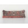 Turkish Floral Carpet Lumbar Rug Pillow, Anatolian Green Han | Cushion in Pillows by Vintage Pillows Store