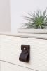 Small Wide Leather Pull [V'ed End] | Hardware by Keyaiira | leather + fiber | Artist Studio in Santa Rosa. Item made of leather