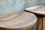 Solid Wood Swivel Bar Stool - Cupped Seat, USA Made | Chairs by Marco Bogazzi