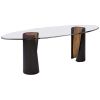 Asymmetric - Nero Marquinia Dining Table | Tables by DFdesignLab - Nicola Di Froscia. Item composed of marble and glass in contemporary style