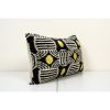 Silk Ikat Velvet Pillow Cover, Black and Yellow Motif | Sham in Linens & Bedding by Vintage Pillows Store. Item composed of cotton and fiber