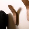 Pack of 2: Mid Century Modern Walnut Coat Hook Handmade Bent Wood Wall Hanger | Hardware by Spacecraft Furnishing