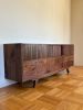 Wood Media Cabinet with Sliding Doors & Brass: The Palisade | Storage by Handhold Studio, Craft + Design