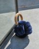 Midnight Blue Velvet Knot Door Stop\ Accent Piece | Clamp in Hardware by Knots Studio. Item composed of wood and fabric